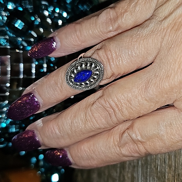New Sterling Silver Lapis lazuli ring Size 6 - Picture 3 of 8